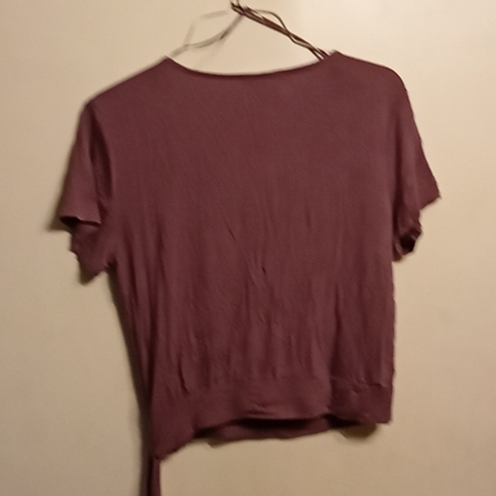 Pink Rose Purple Crop Top With Side Tie Size Medium - Picture 5 of 5